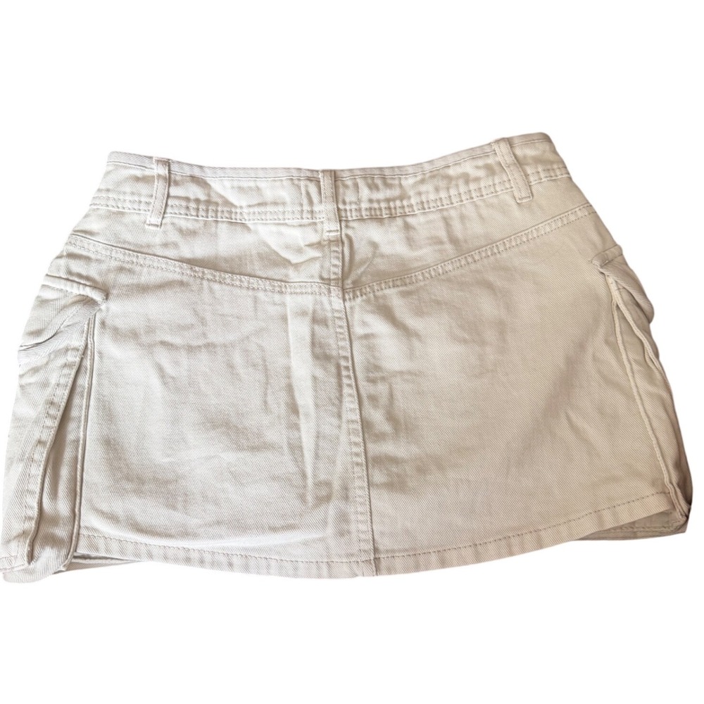 Garage Tia Cargo Skort Cement Grey Denim Mini Skirt XS 100083225 - Picture 2 of 8